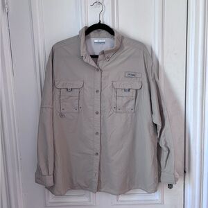 Men’s Columbia PFG Bahama II Long Sleeve Fishing Shirt in Tan Size 3X/3TX